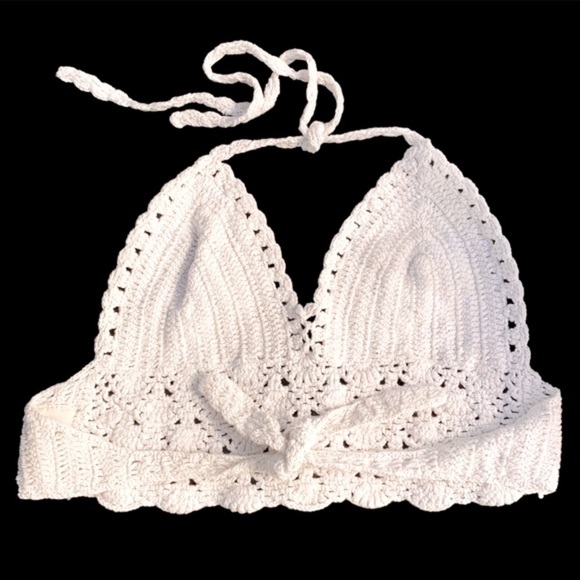 Lakhays White Crocheted Halter Top - Picture 2 of 3